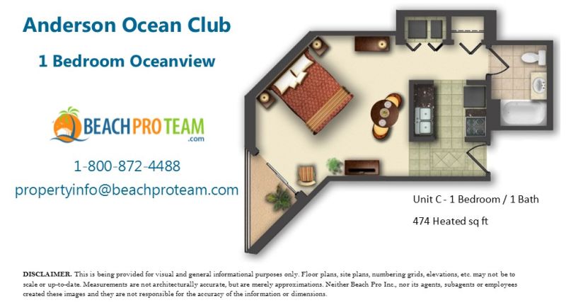 Anderson Ocean Club Floor Plan C - Efficiency Ocean View